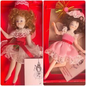 Christmas Ornament Collectors Club Porcelain Jingle Bell & Sugar Candy Fairy Lot